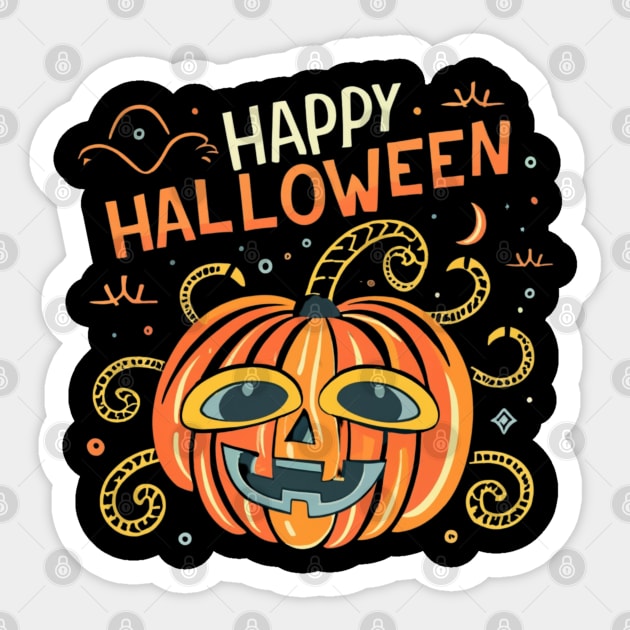 Vintage Halloween Pumpkin 2023. Halloween 2023 Sticker by BukovskyART